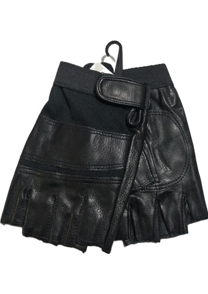 Erkek Parmaksız Deri Eldiven %100 Sheep Leather (Koyun Dersi) Acı Koyu Kahve