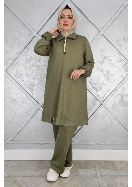 Kadın Düğme Detaylı Tesettür Takım modelleri
