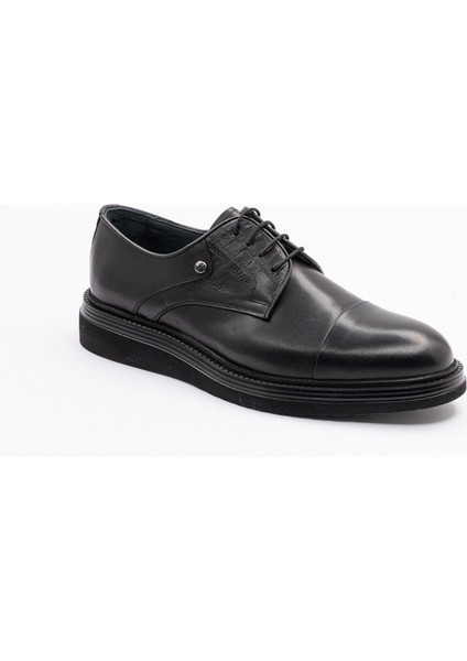 Yt Siyah Bağcıklı Deri Maskaratlı Klasik Erkek Ayakkabı modelleri