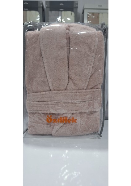 Seri Sonu Pvc Çantalı Tekli Bornoz %100 Pamuk L Beden Açık Pembe