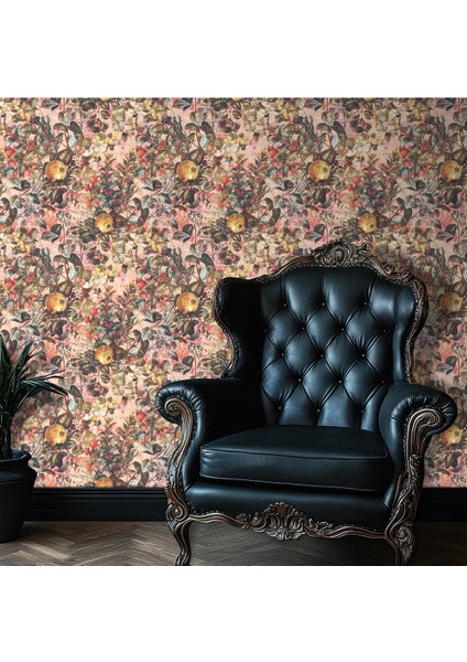 Nar Bahçesitemalı Tek Parça Duvar Kağıdı -Isı ve Ses Yalıtımı Yırtılmaz