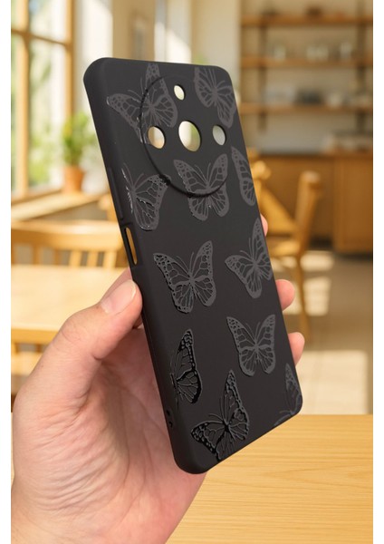 Realme 11 Pro Uyumlu Siyah Kelebek Desenli Silikon Darbe Emici Klasik Korumalı Rubber Kılıf modelleri