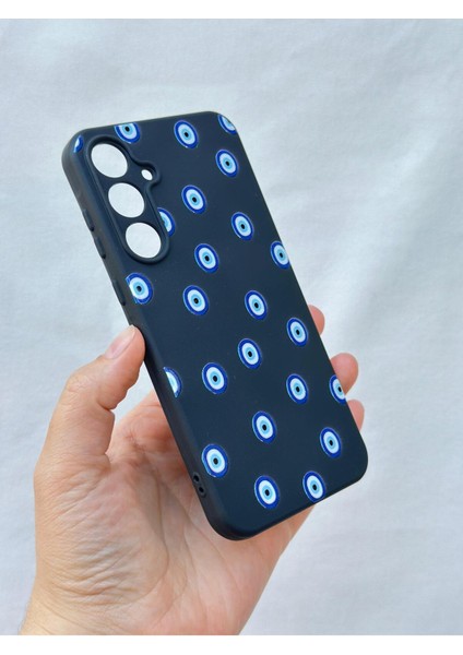 Samsung Galaxy A35 -Nazar Boncuk Desenli Silikon Darbe Emici Klasik Korumalı Rubber Kılıf modelleri