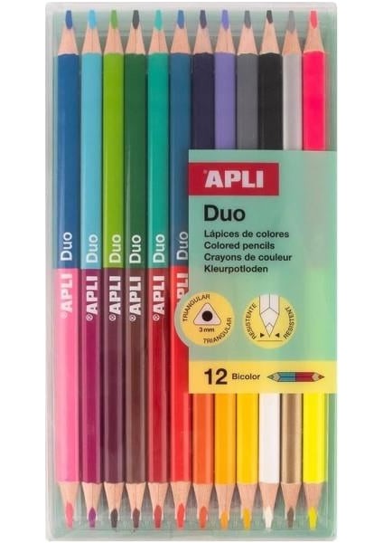 Duo Bicolor Boya Kalemı 12'li