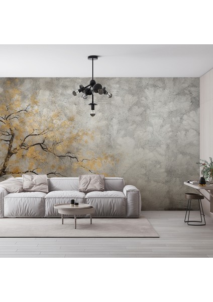 Sonbahar Temalı Ağaç Desenli Duvar Kağıdı -Isı ve Ses Yalıtımı Yırtılmaz indirimleri