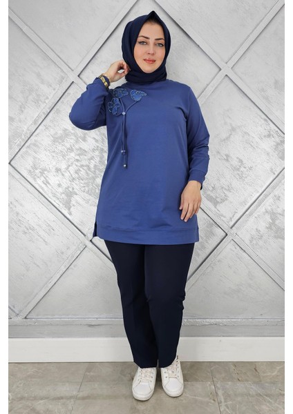 Kadın Dikme ve Bağucu Detaylı Tesettür Tunik