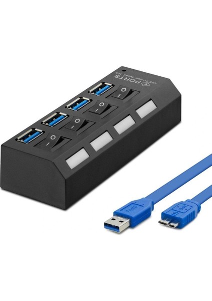 Usb3.0 Hub 4*usb 50CM Siyah HDX7023