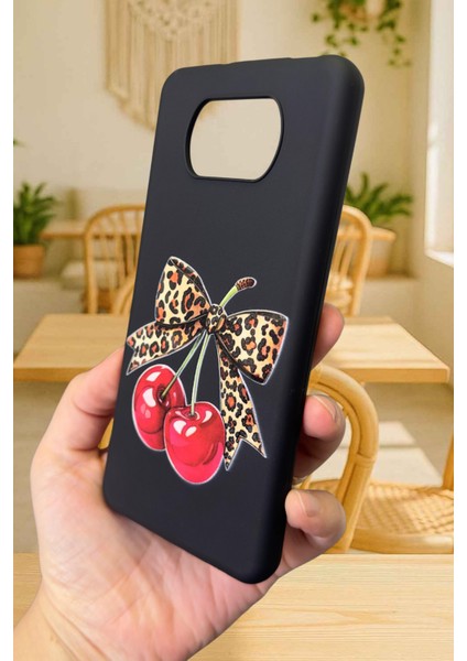 Poco X3 ve X3 Pro Uyumlu Kiraz Leopar Fiyonk Desenli Silikon Darbe Emici Rubber Kılıf fırsatları