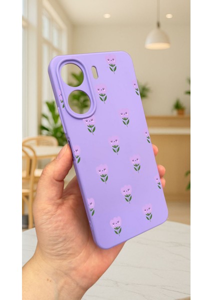 Redmi 13C-MİNİ Lale Desenli Lansman Kamera Korumalı Yumuşak Silikon Rubber Kılıf modelleri