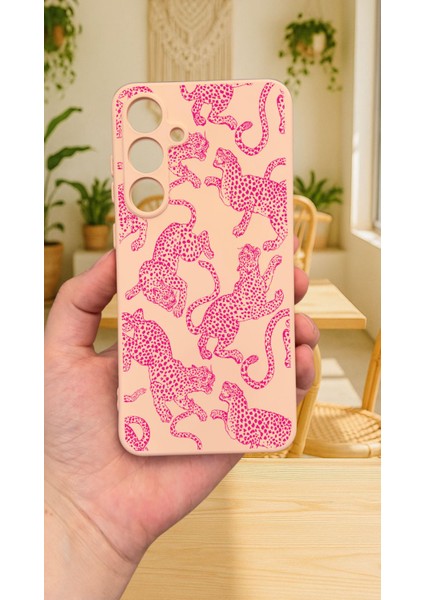 Samsung Galaxy S23FE -Pembe Leopar Desenli Silikon Darbe Emici Klasik Korumalı Rubber Kılıf fiyatları