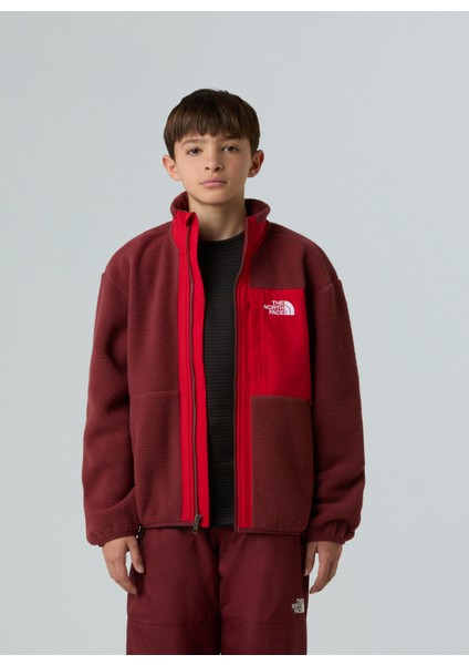 Düz Kırmızı Erkek Çocuk Polar Üst NF0A8AZGDI91-B Yumıorı Full Zıp Jac