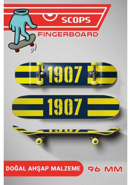 Fan Fingerboard – Sarı Lacivert Taraftar Parmak Kaykay (9x3 Cm)