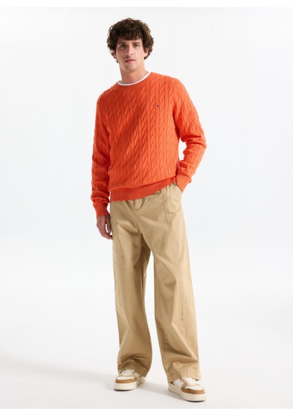 Bisiklet Yaka Normal Turuncu Erkek Kazak MW0MW33132SCX_CLASSIC Cotton Cable fiyatları