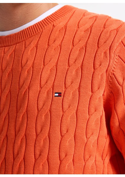 Bisiklet Yaka Normal Turuncu Erkek Kazak MW0MW33132SCX_CLASSIC Cotton Cable fırsatları