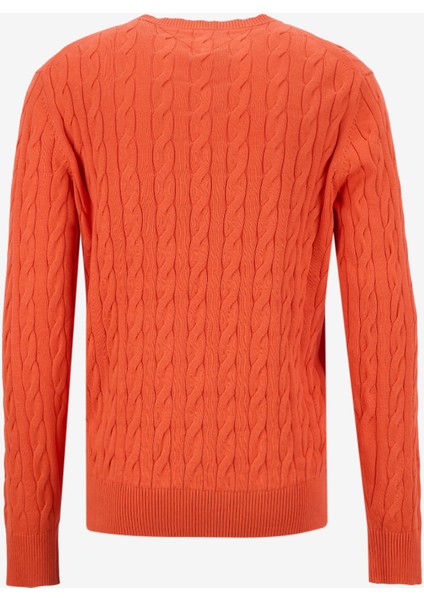 Bisiklet Yaka Normal Turuncu Erkek Kazak MW0MW33132SCX_CLASSIC Cotton Cable