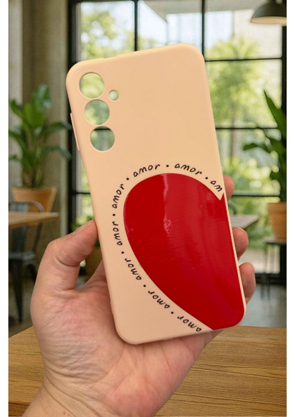 Samsung Galaxy A14 Uyumlu Amor Kalp Silikon Darbe Emici Klasik Korumalı Rubber Kılıf