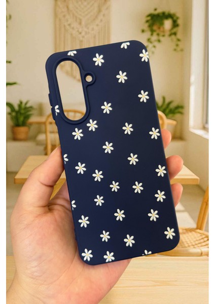 Samsung Galaxy A56 Uyumlu Mini Papatya Desenli Silikon Darbe Emici Klasik Korumalı Rubber Kılıf