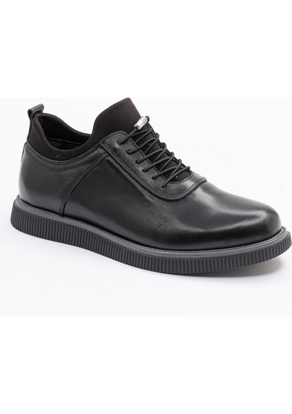 Erkek Siyah Nubuk Deri Kalın Tabanlı Günlük Ayakkabı modelleri
