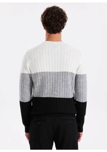 Bisiklet Yaka Slim Fit Düz Siyah Erkek Kazak F5WM-KZK 2272 indirimleri