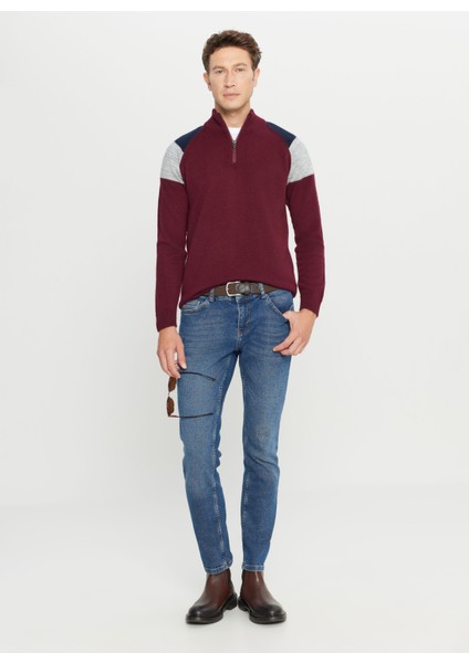 Bato Yaka Standart Lacivert - Bordo Erkek Kazak ACE049261481_BRL fiyatları