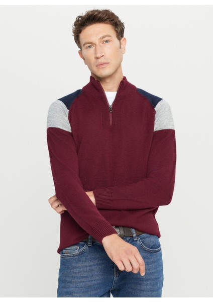 Bato Yaka Standart Lacivert - Bordo Erkek Kazak ACE049261481_BRL modelleri