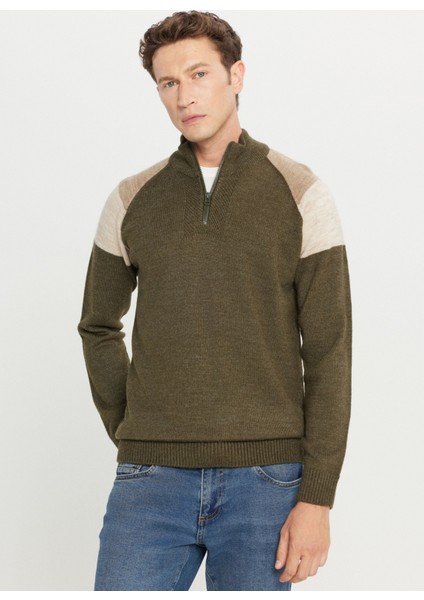 Bato Yaka Standart Bej - Haki Erkek Kazak ACE049261481_HAB