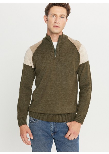 Bato Yaka Standart Bej - Haki Erkek Kazak ACE049261481_HAB modelleri