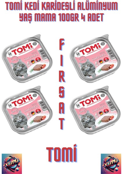 Kedi Karidesli Alüminyum Yaş Mama 100GR 4 Adet.