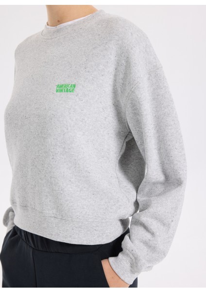 Yuvarlak Yaka Gri Kadın Sweatshırt EVO03AH25SUCCH fırsatları