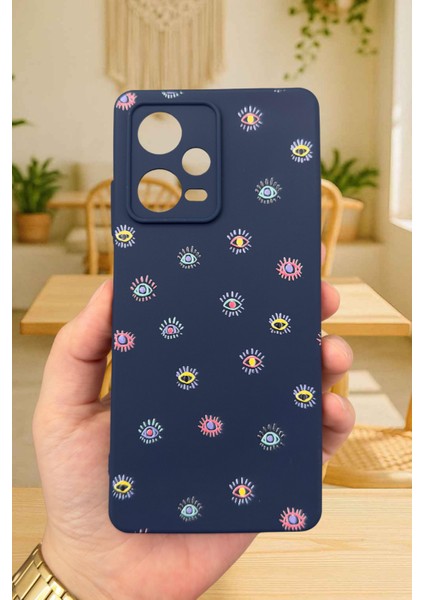 Xiaomi Redmi Note 12 PRO5G-MİNİ Evıl Eye Desenli Silikon Darbe Emici Klasik Korumalı Rubber Kılıf fiyatları