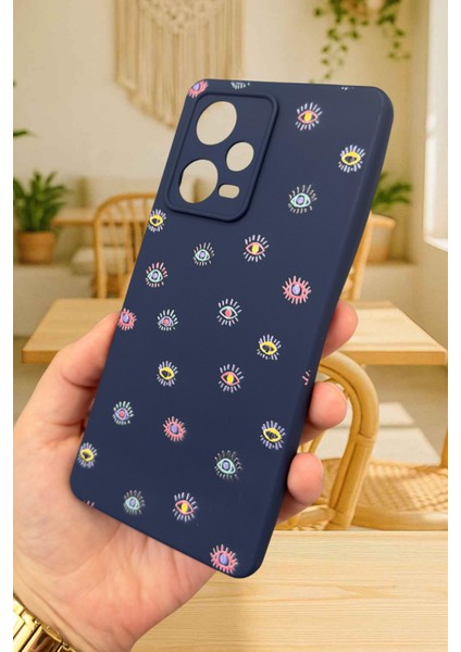 Xiaomi Redmi Note 12 PRO5G-MİNİ Evıl Eye Desenli Silikon Darbe Emici Klasik Korumalı Rubber Kılıf modelleri