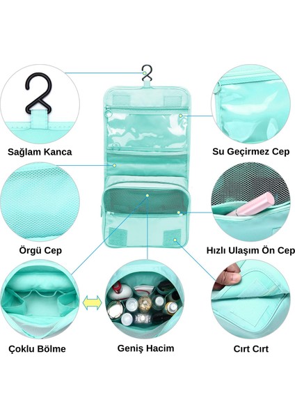 Seyahat Traş Makyaj Kişisel Bakım Kozmetik Ürünleri Çok Bölmeli Organizer Çanta indirimleri