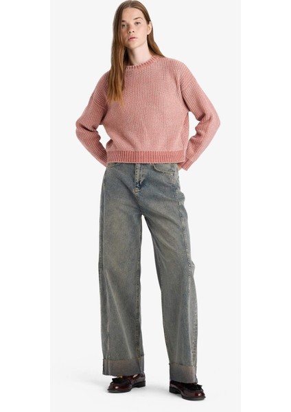 Regular Fit Bisiklet Yaka Şönil Kazak C6227AX25CW fiyatları