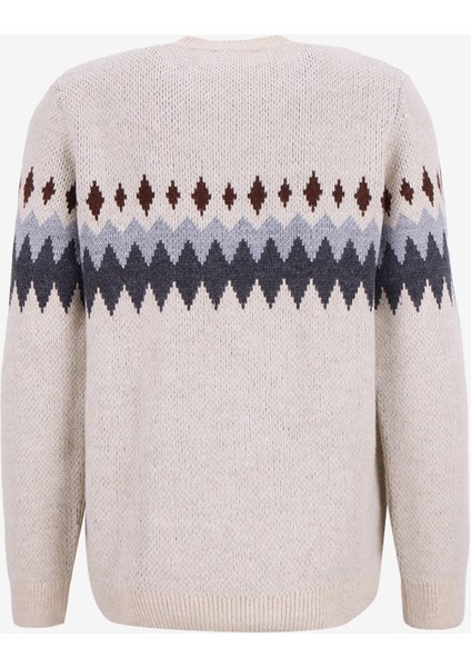 Bisiklet Yaka Normal Örgü Desenli Kırık Beyaz Erkek Kazak M5WM-KZK1553 indirimleri