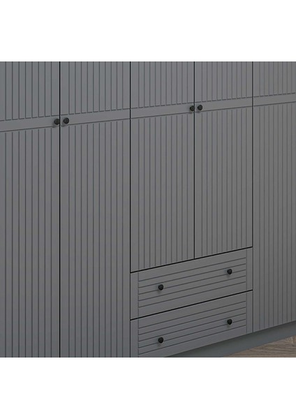 Bona Country 6 Mebran Kapaklı 2 Çekmeceli Gardırop-Antrasit fırsatları