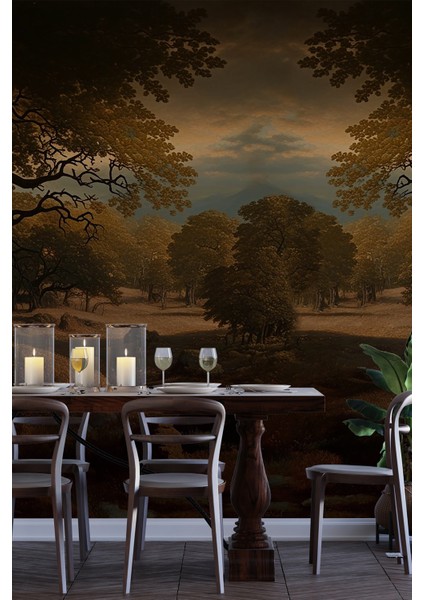 Doğa Manzara Desenli Tekstil Duvar Kağıdı Isı ve Ses Yalıtımlı fiyatları