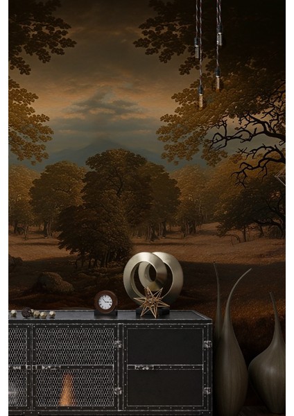 Doğa Manzara Desenli Tekstil Duvar Kağıdı Isı ve Ses Yalıtımlı fırsatları