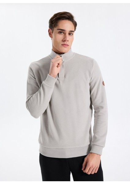 Dik Yaka Bej Erkek Sweatshırt 261 Lcm 241068 Luke Bej