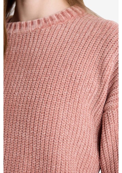 Regular Fit Bisiklet Yaka Şönil Kazak C6227AX25CW indirimleri