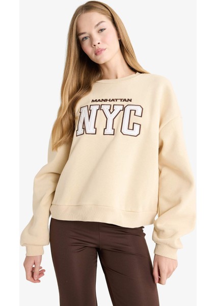 Regular Fit Bisiklet Yaka Baskılı Sweatshirt G5491AX25CW modelleri