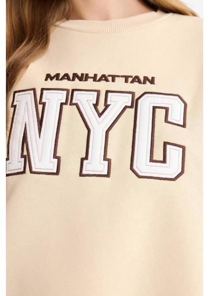 Regular Fit Bisiklet Yaka Baskılı Sweatshirt G5491AX25CW indirimleri