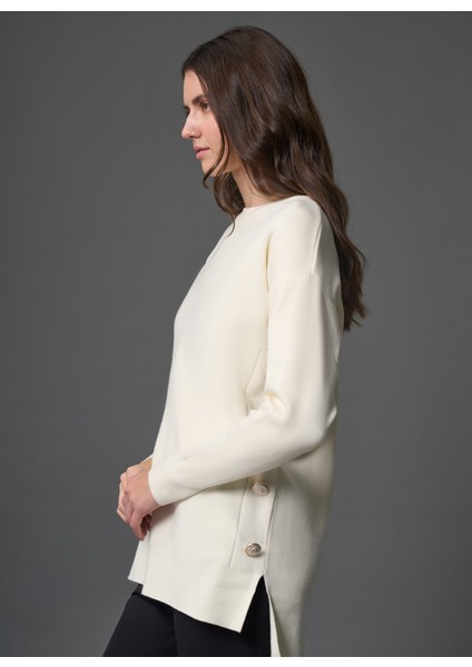 Bisiklet Yaka Düz Ekru Kadın Tunik M1MZ1030240013 fiyatları