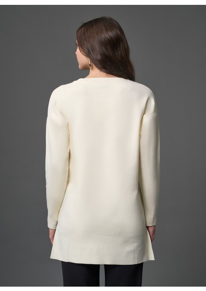 Bisiklet Yaka Düz Ekru Kadın Tunik M1MZ1030240013 fırsatları