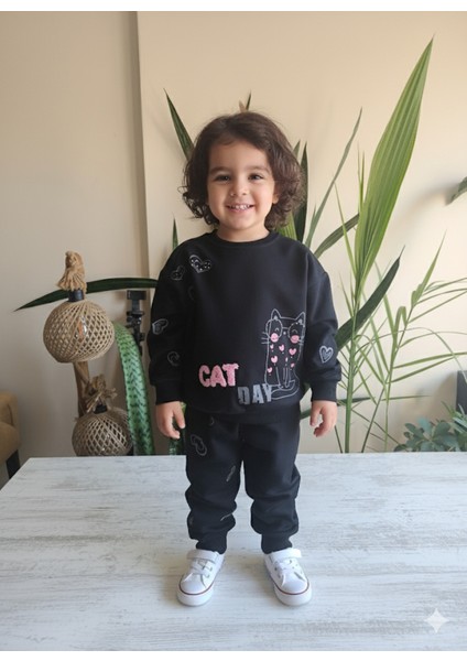 Kız Çocuk Alt Üst Takım Uzun Kollu Eşofman Rahat Şık Modern Tasarım