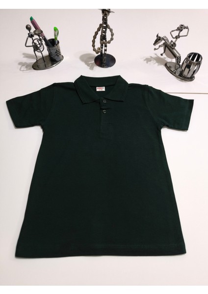 unisex Çocuk Genç Polo Yaka Kısa Kol Okul Günlük Tişört, Nefes Alabilen Kumaş indirimleri