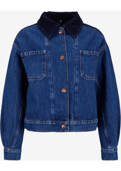 Crop Koyu Mavi Kadın Ceket 261 Lcf 131001 Cropy Denım