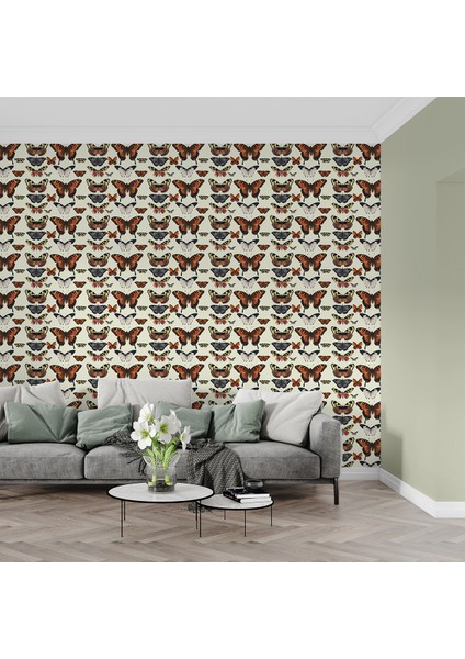 Kelebek Desenli Duvar Kağıdı -Isı ve Ses Yalıtımı