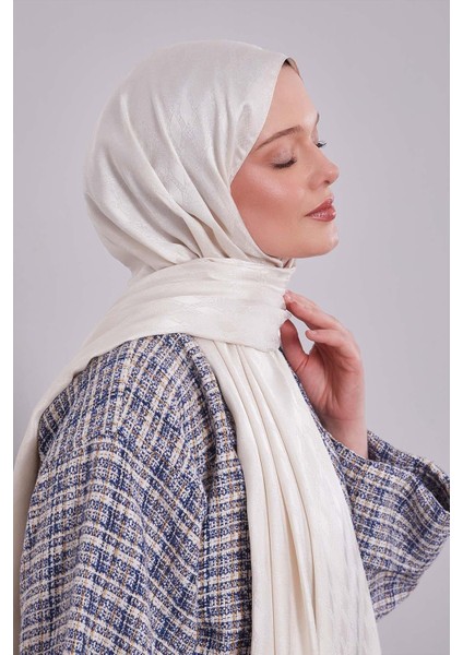 Bej Örgü Desen Jakar Şal