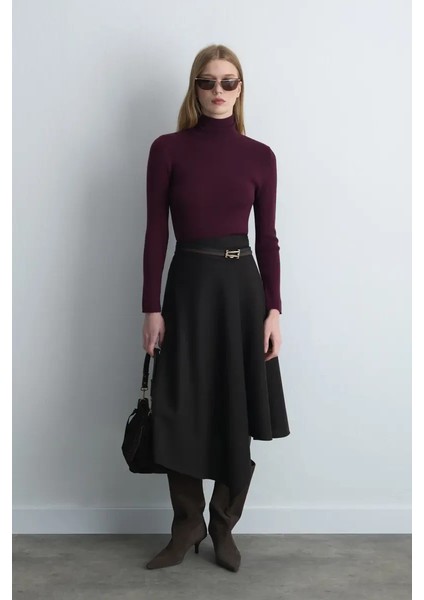 Balıkçı Yaka Basic Triko - Mürdüm fiyatları