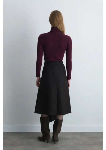 Balıkçı Yaka Basic Triko - Mürdüm indirimleri